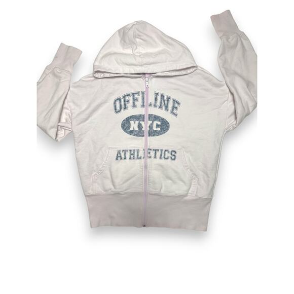 Offline By Aerie NYC Athletics Zip Up Hoodie Size Medium - Picture 1 of 14